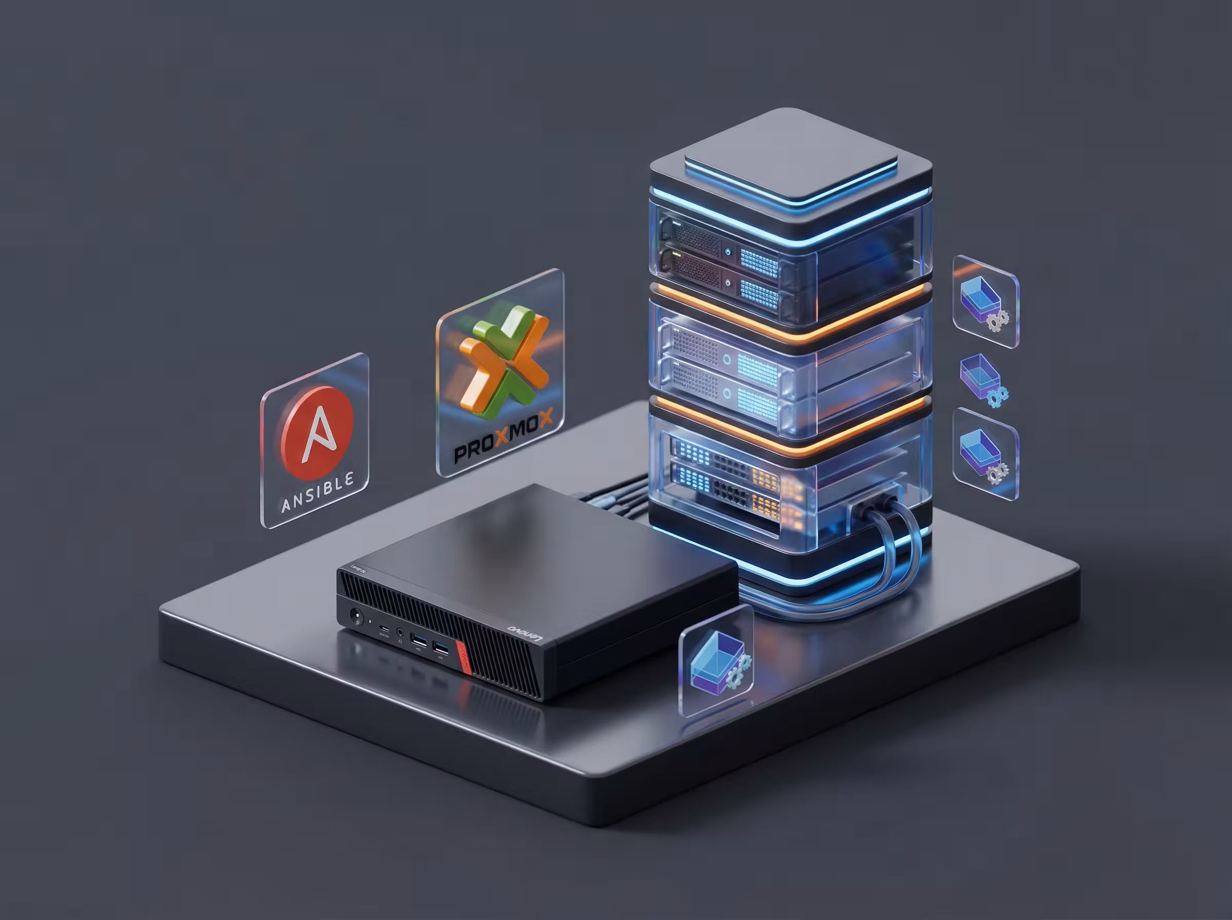 infrastructure automation illustration representing ansible homelab configuration